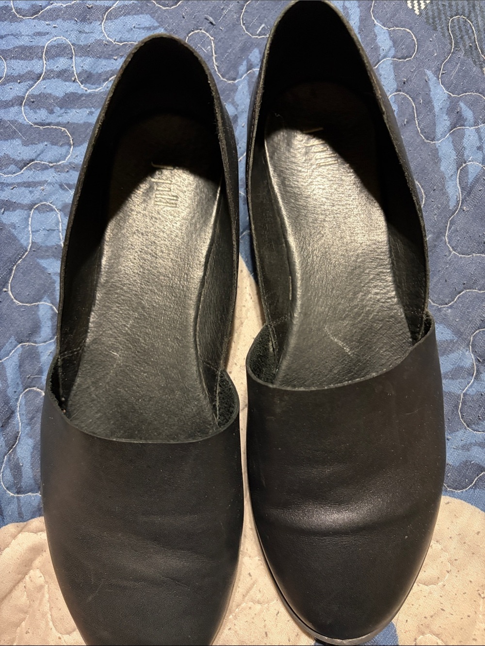 J. Jill Black Leather Slip-On Flats
